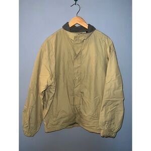 RedHead Mens Tan Khaki Full‎ Zip Windbreaker Jacket Grey Sherpa Collar Large